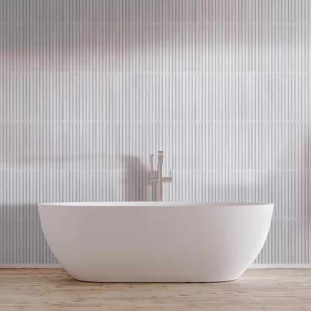 Merola Tile Spa Perla 12 in. x 35 in. Ceramic Wall Tile (11.99 sq. ft./Case)