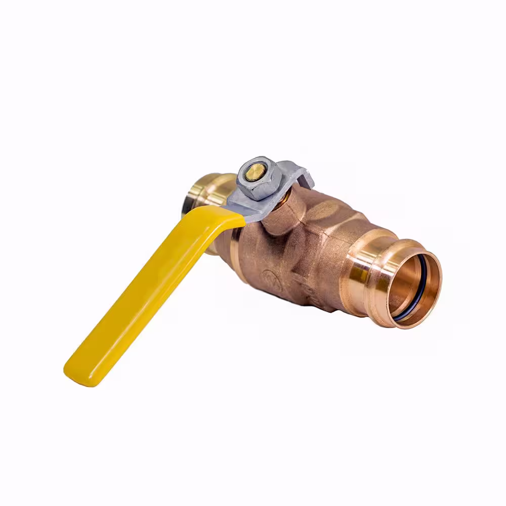 The Plumber's Choice 1-1/2 in. Brass Double-O-Ring Press Ball Valve (Pack of 5)