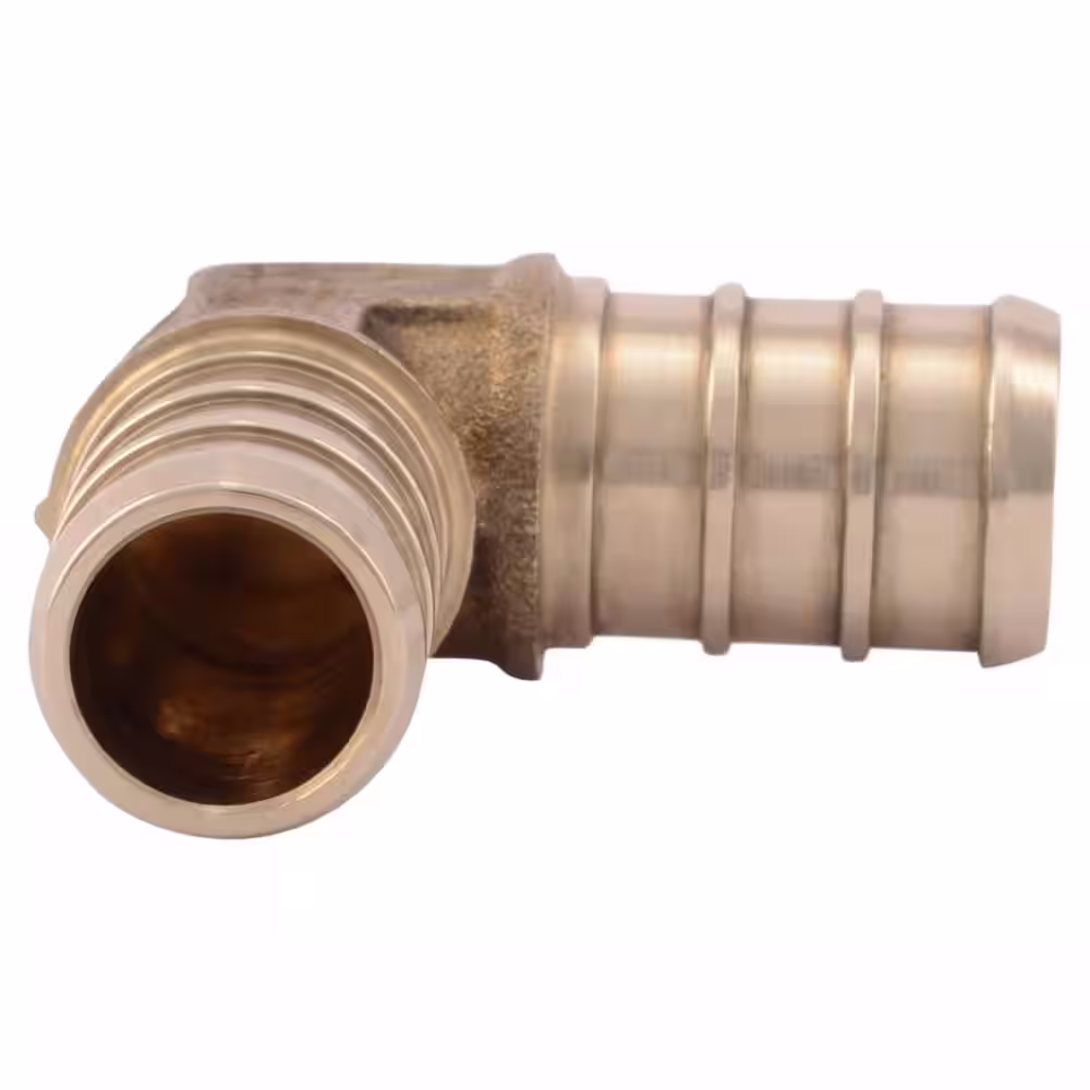 SharkBite 1/2 in. PEX Barb Brass 90-Degree Elbow Fitting (Bag of 25)