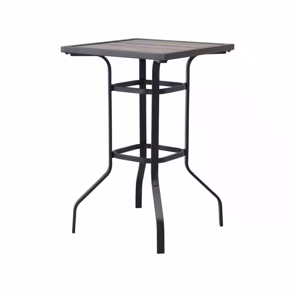 Patio Festival 9-Piece Metal Bar Height Outdoor Dining Set with Red Cushions