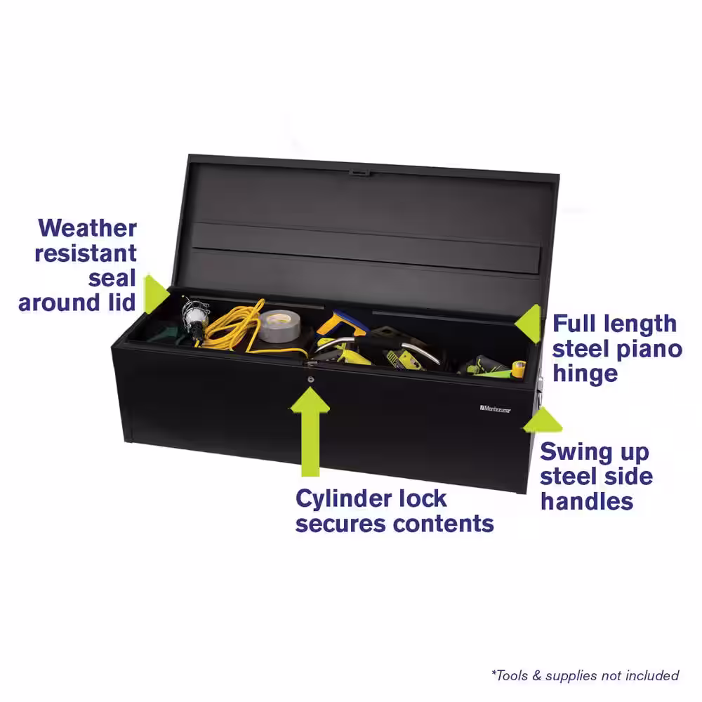 Montezuma 42 in. Black Steel Top Tool Chest Locking Portable Utility Box