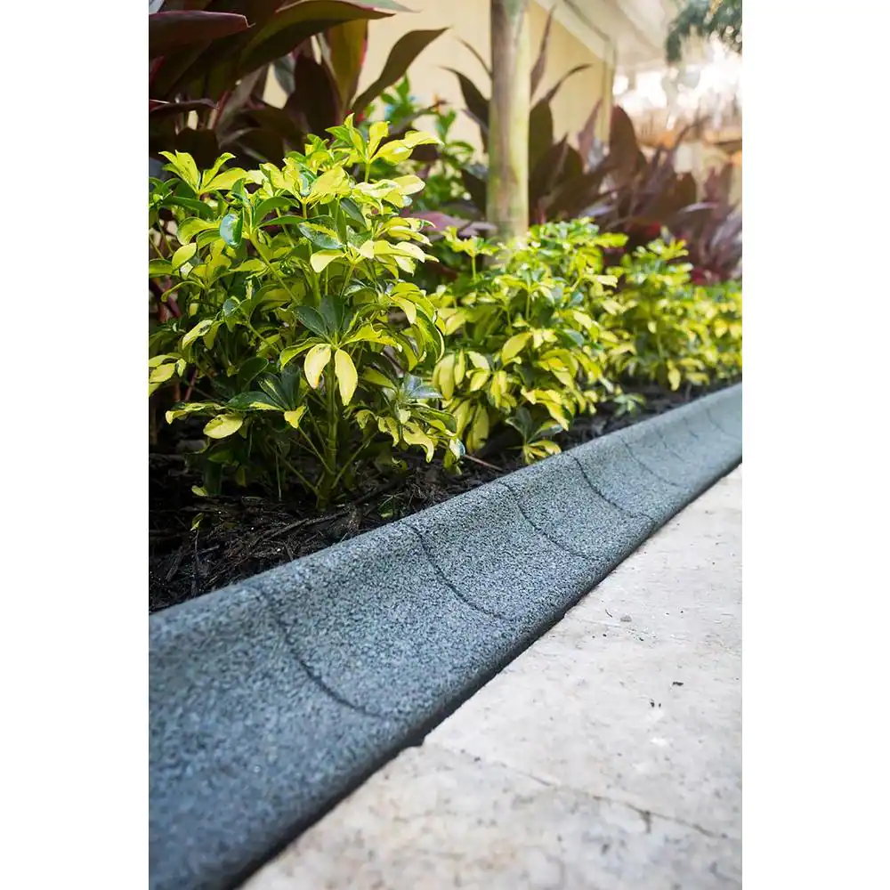 EcoBorder 4 ft. Grey Rubber Curb Landscape Edging (36-Count)