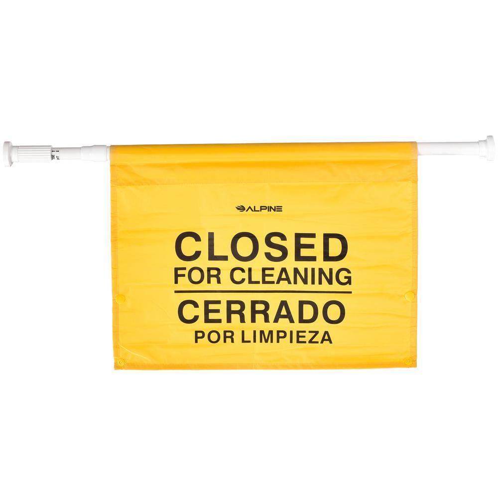 Alpine Industries 18 in. Hanging Safety Sign with Bi-Lingual Closed for Cleaning Imprint (2-Pack)