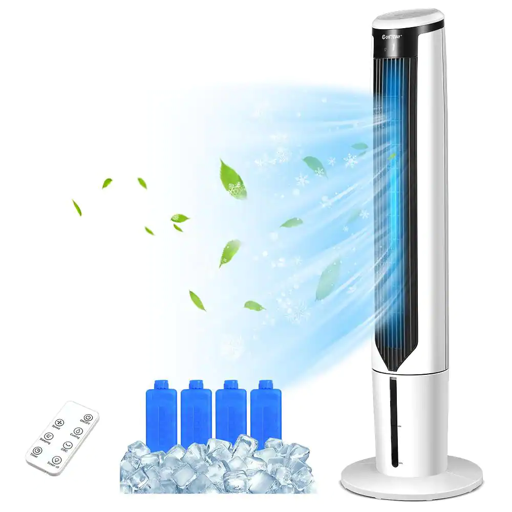Costway 41 in. Evaporative Air Cooler Quiet Cooling Oscillating Tower Fan with Remote Control