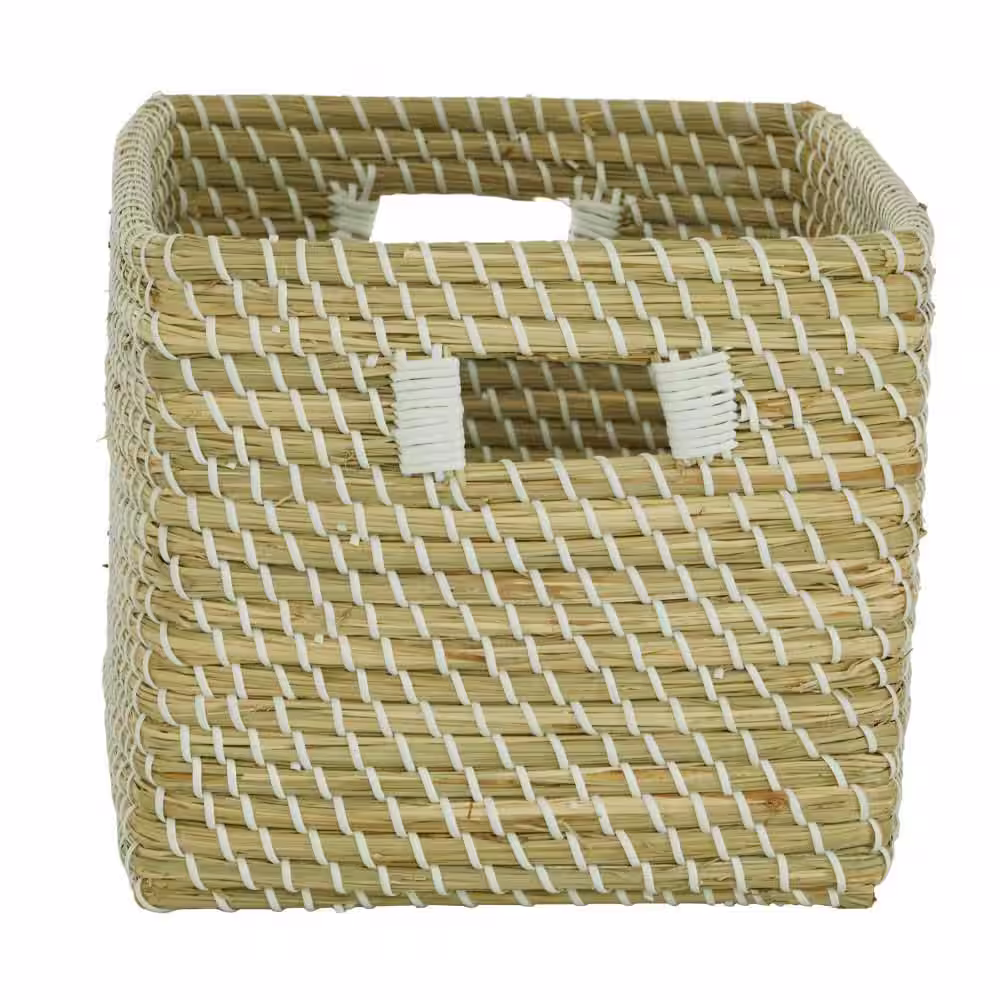 CosmoLiving by Cosmopolitan Seagrass Handmade Storage Basket with Handles