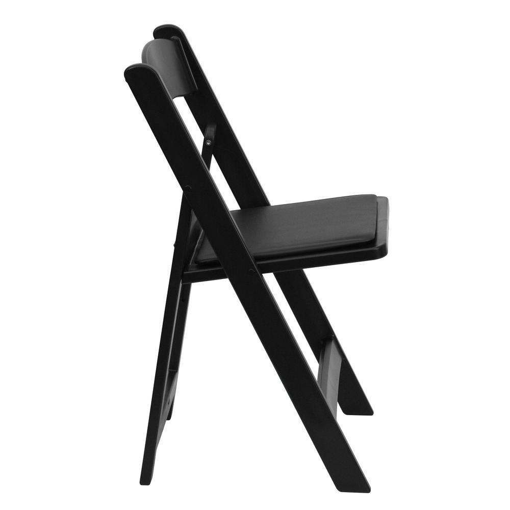 Carnegy Avenue Black Vinyl Seat with Resin Frame Folding Chair (Set of 2)