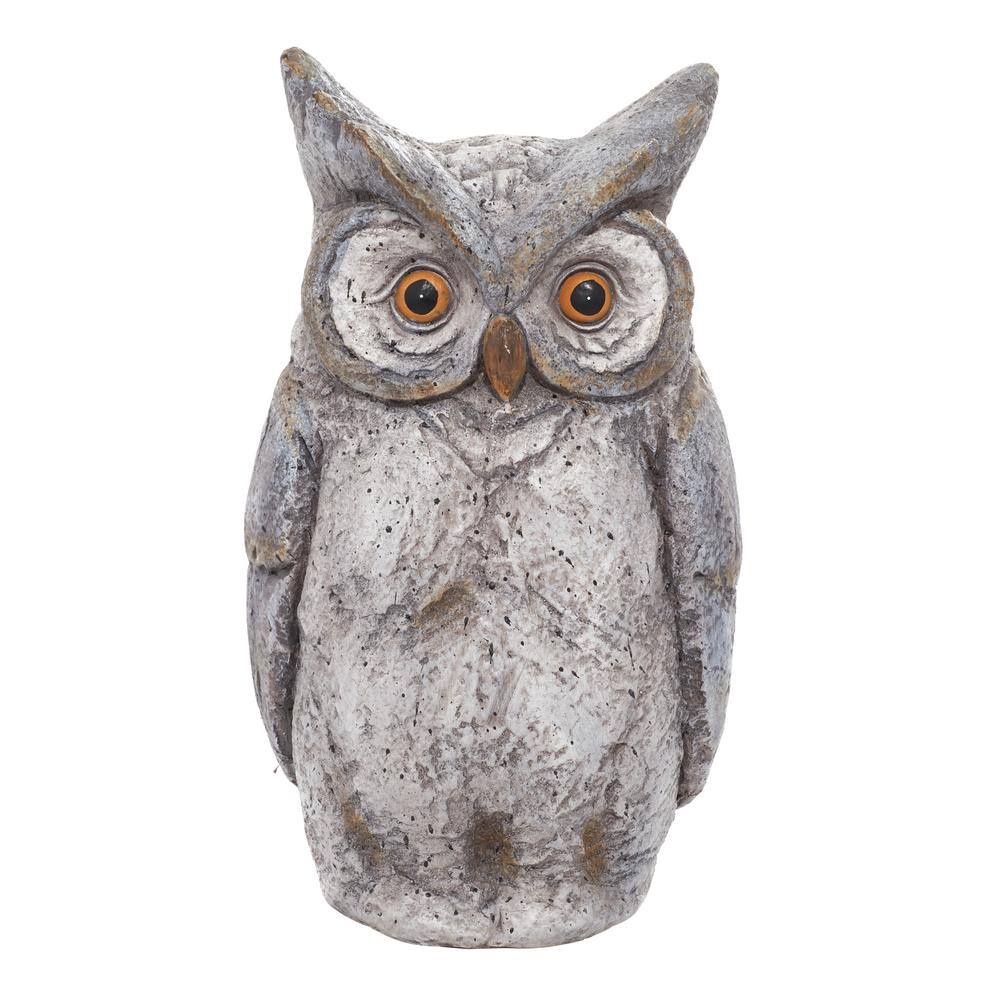 Litton Lane 17 in.  Polystone Indoor Outdoor Owl Garden Sculpture