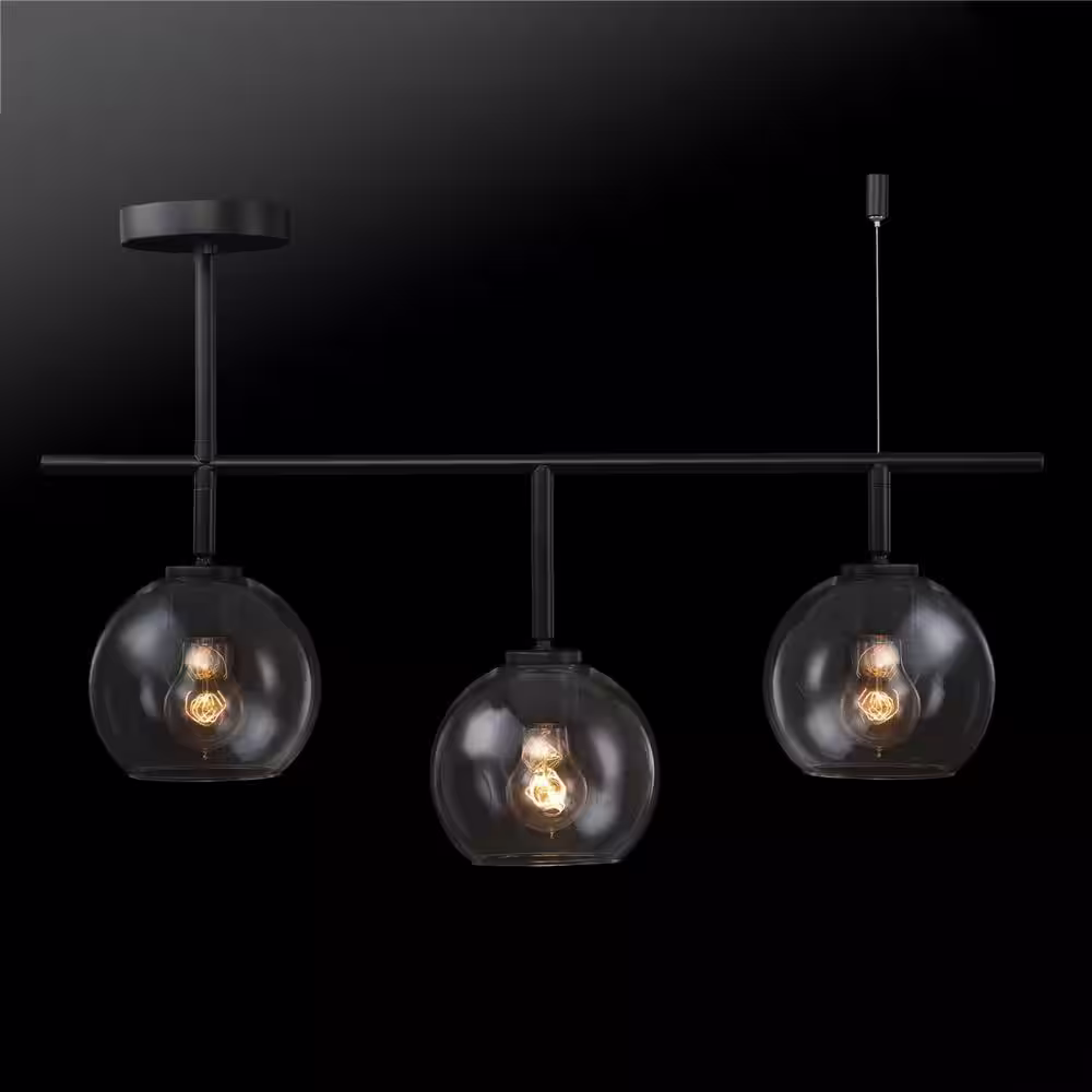 Globe Electric 2.3 ft. 3-Light Matte Black Fixed Track Lighting Kit