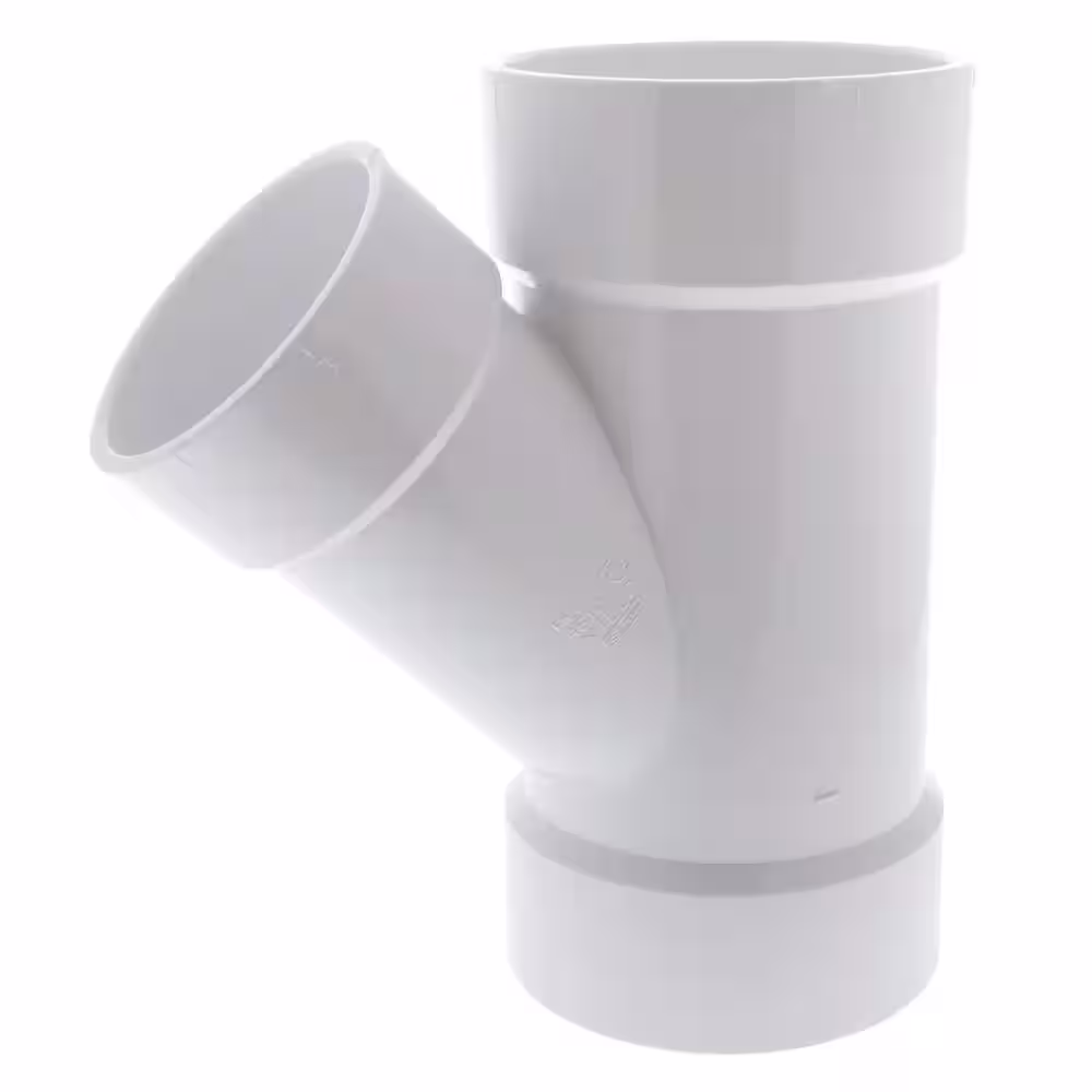 NIBCO 4 in. x 4 in. x 3 in. PVC DWV 45-Degree All Hub Wye