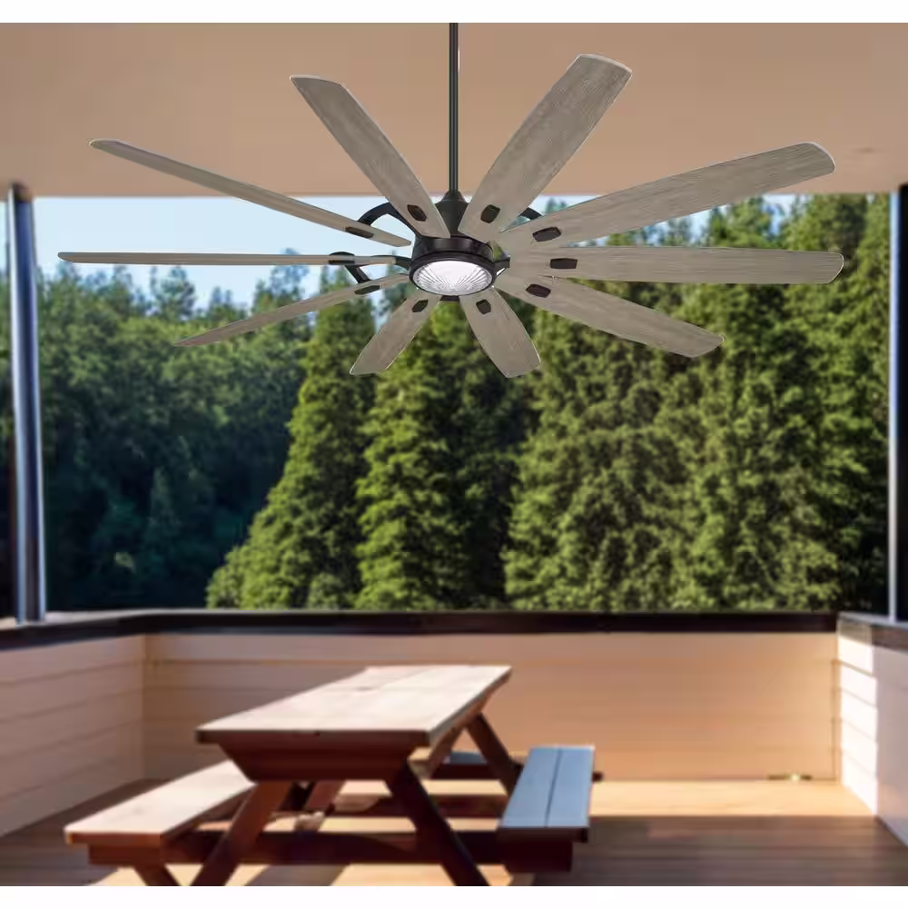MINKA-AIRE Barn H20 84 in. LED Indoor/Outdoor Coal Smart Ceiling Fan with Remote Control