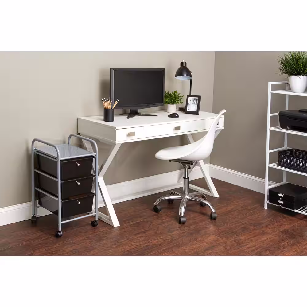 Advantus 3-Drawer Metal File Organizer Cart in Black