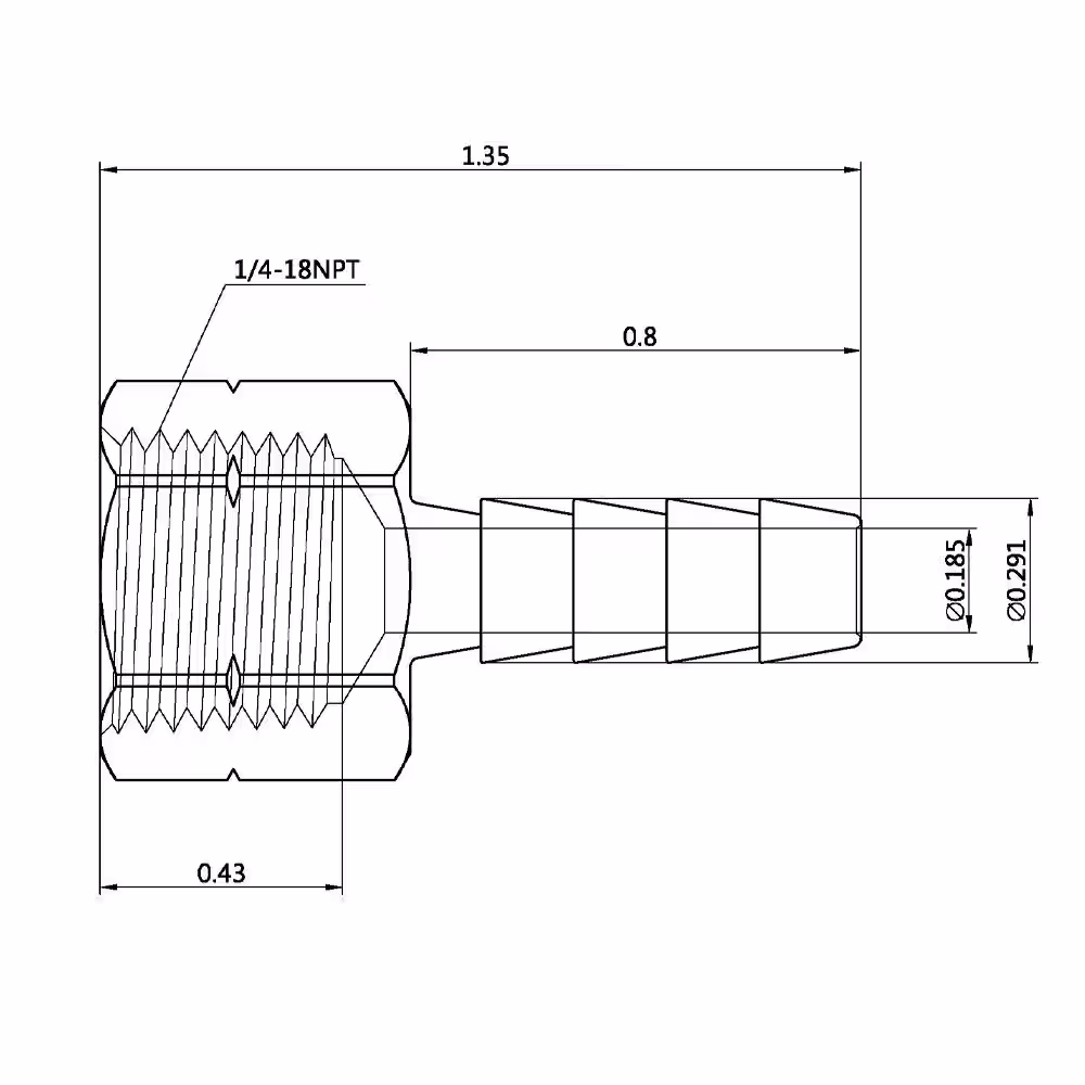 Everbilt 1/4 in. Barb x 1/4 in. FIP Brass Adapter Fitting