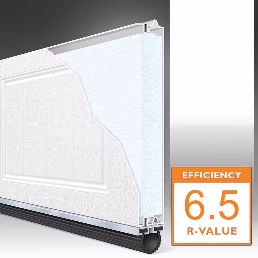 Clopay Gallery Collection 16 ft. x 7 ft. 6.5 R-Value Insulated Ultra-Grain Walnut Garage Door with Wrought Iron Window