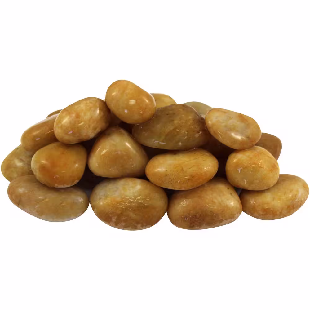 Rain Forest 0.5 in. to 1.5 in., 2200 lb. Small Golden Sapphire Pebbles Super Sack