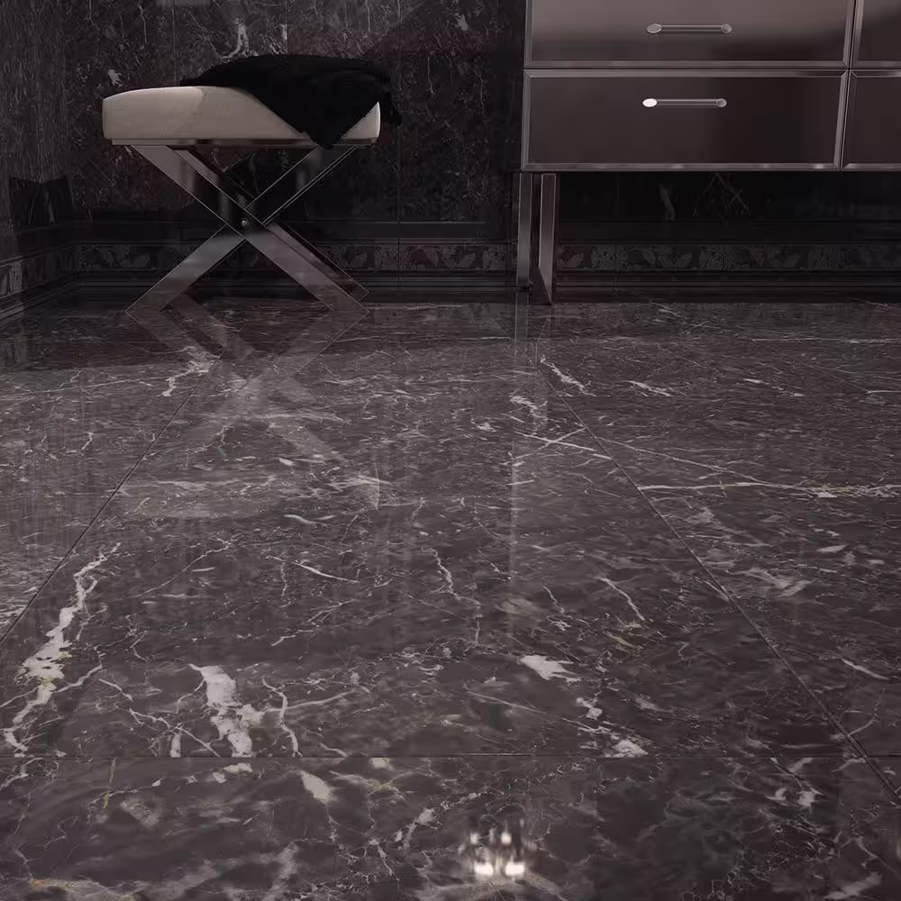 Merola Tile Donna Nero 17-3/4 in. x 17-3/4 in. Ceramic Floor and Wall Tile (15.54 sq. ft./Case)