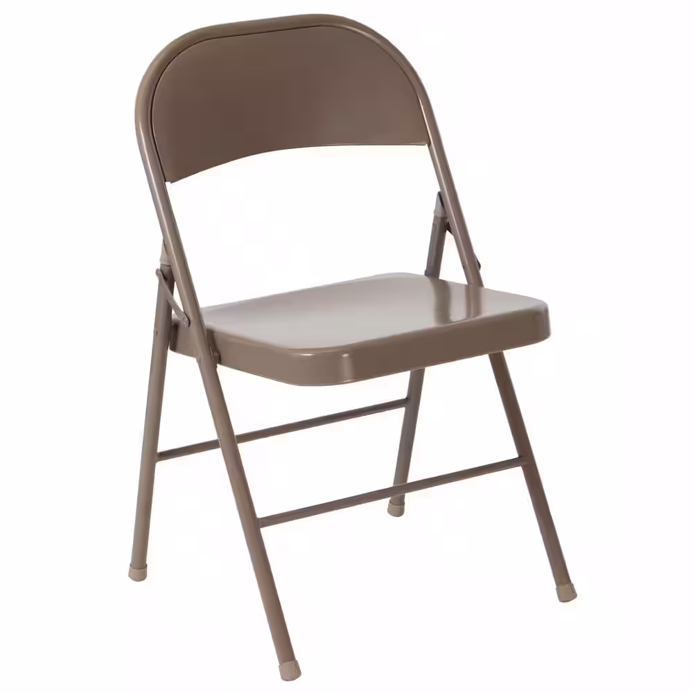 Carnegy Avenue Beige Metal Folding Chair (4-Pack)
