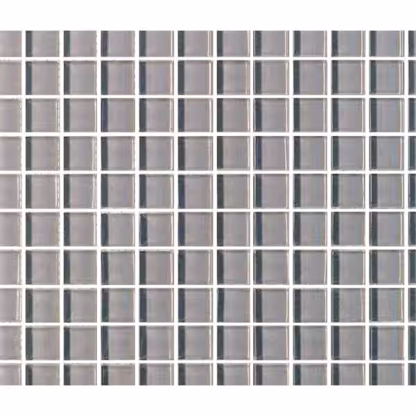 ABOLOS Modern Design Styles Pebble Gray Square Mosaic 1 in. x 1 in. Glossy Wall Floor and Pool Tile (11 sq. ft./Case)