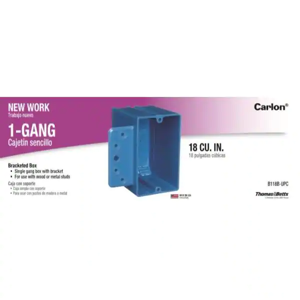 Carlon 1-Gang 18 cu. in. PVC New Work Electrical Switch and Outlet Box with Bracket