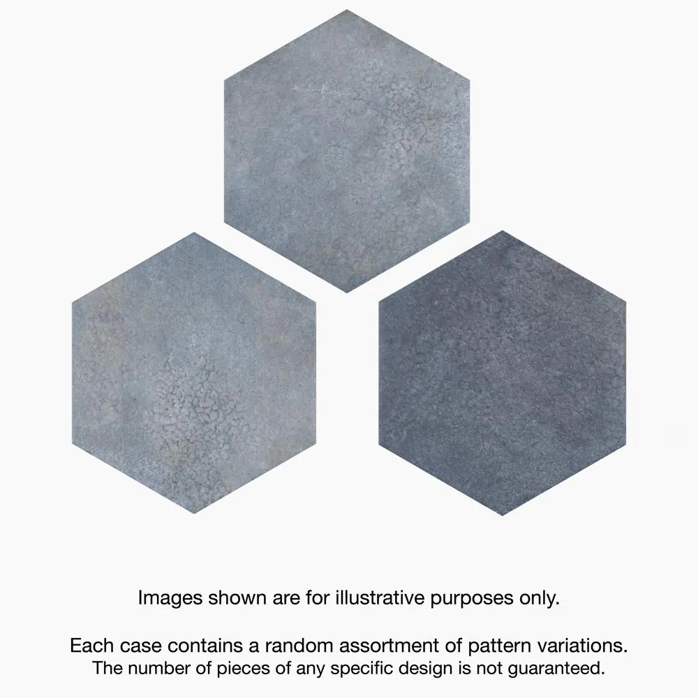 Merola Tile Heritage Hex Indigo 7 in. x 8 in. Porcelain Floor and Wall Tile (7.5 sq. ft./Case)
