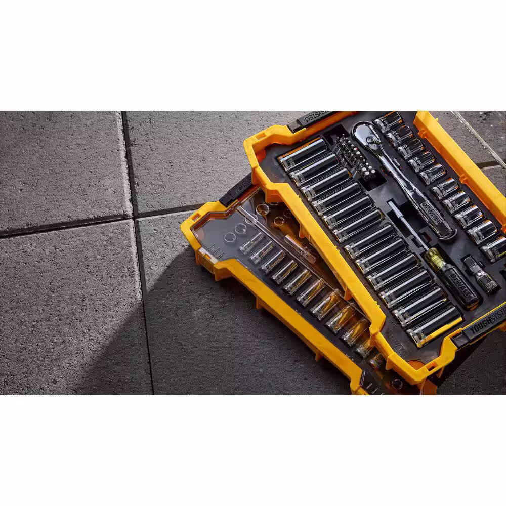 DEWALT 3/8 in. and 1/2 in. Drive Mechanics Tool Set with Toughsystem Trays (85-Piece)