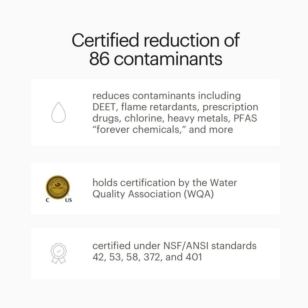 Brondell Capella Reverse Osmosis Water Filtration System, WQA Gold Seal Certified w/Eco-Friendly 1:1 Wastewater Ratio