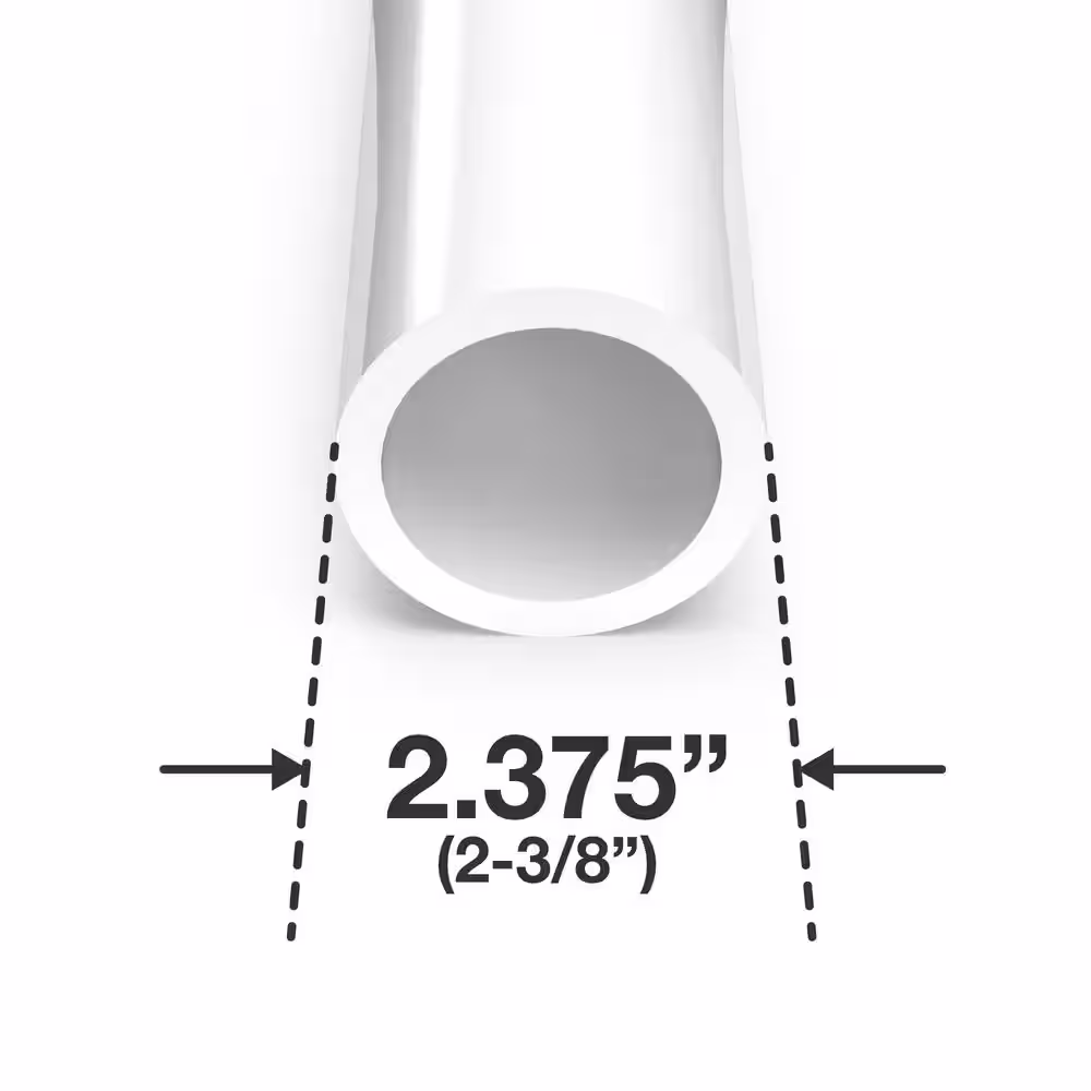 Formufit 2 in. x 5 ft. Furniture Grade Schedule 40 PVC Pipe in White (2-Pack)