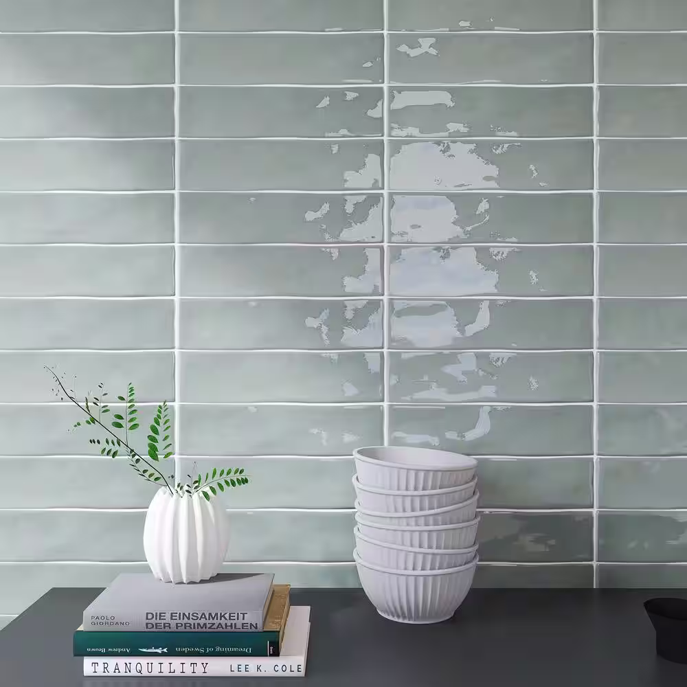 MOLOVO Kezma Jade Green 2.95 in. X 11.81 in. Polished Ceramic Subway Wall Tile (6.03 sq. ft./Case)