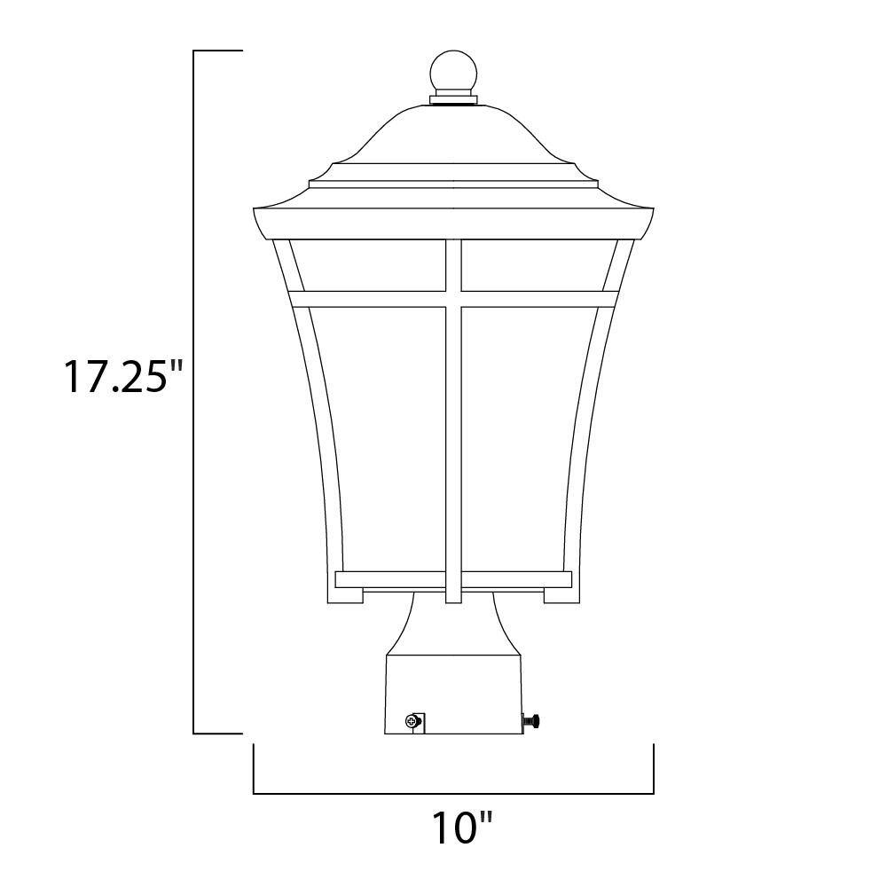 Maxim Lighting Balboa 10 in. Wide 1-Light Outdoor Copper Oxide Post Light