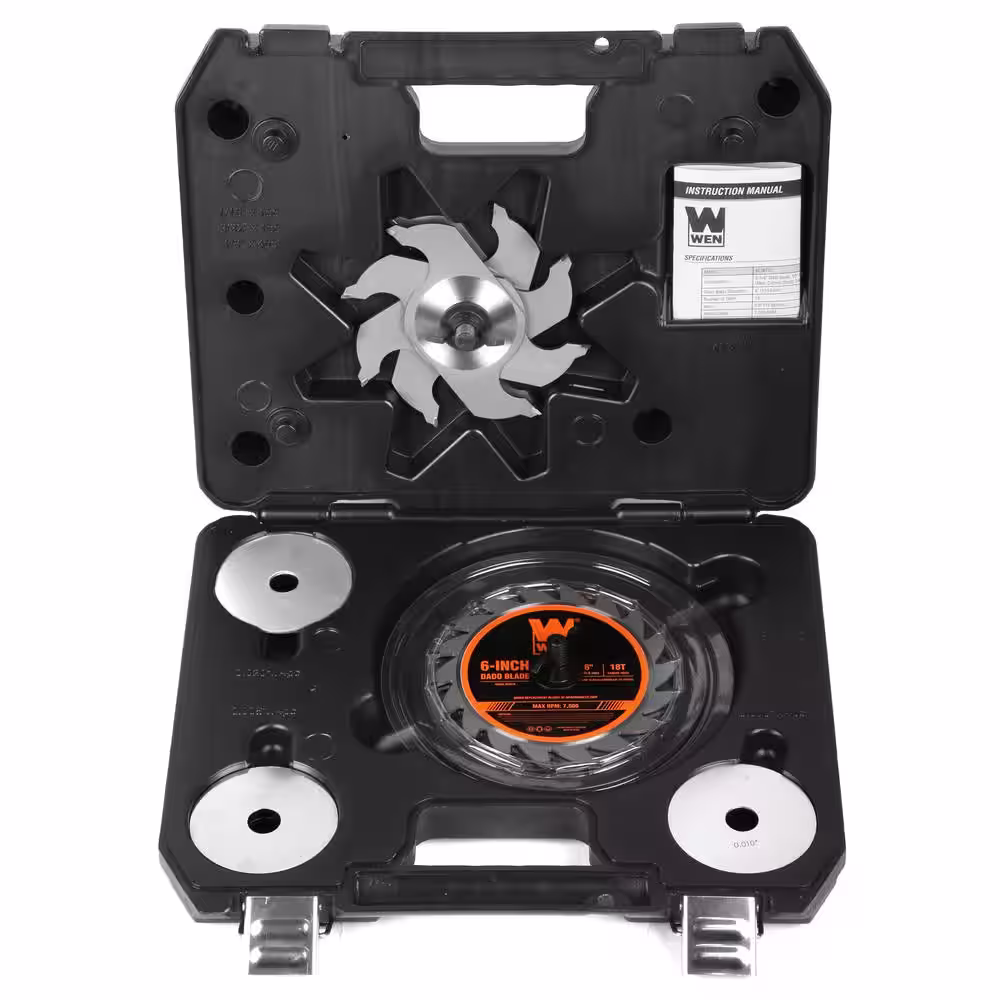 WEN 6 in. 18-Tooth Carbide-Tipped Stacked Dado Blade Set for 8-1/4 in. and 10 in. Table Saws