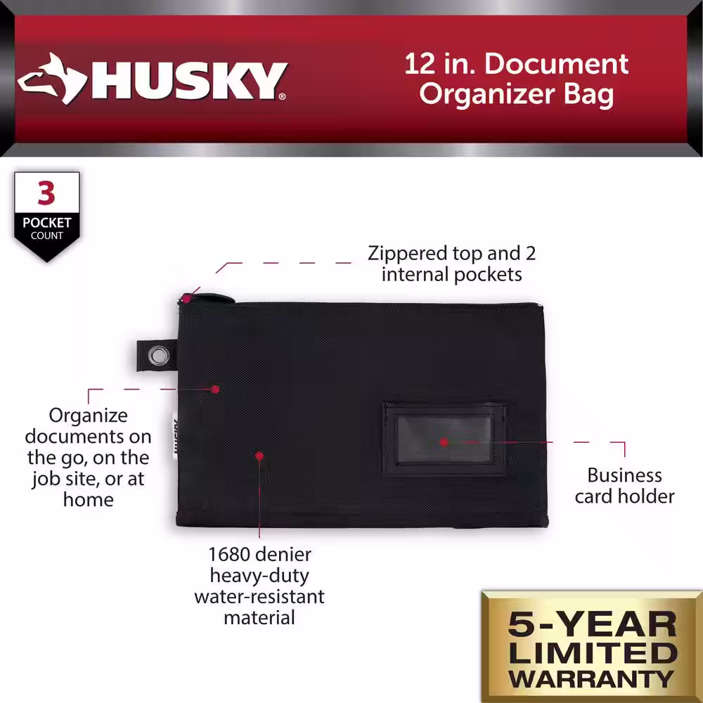 Husky 12 in. Document Organizer Bag
