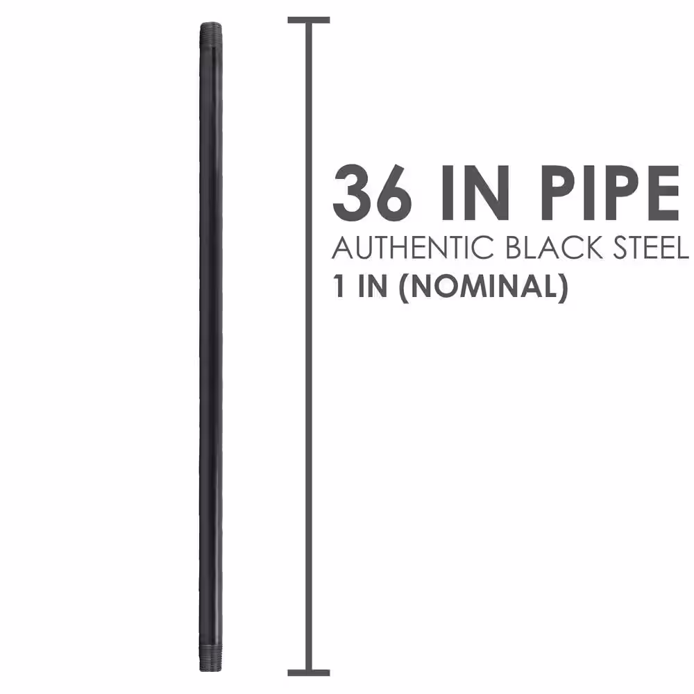 STZ 1 in. x 3 ft. Black Steel Sch. 40 Cut Pipe