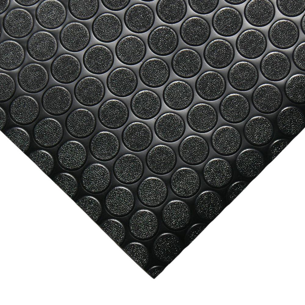 Rubber-Cal Coin Grip 4 ft. x 5 ft. Brown Commercial Grade PVC Flooring