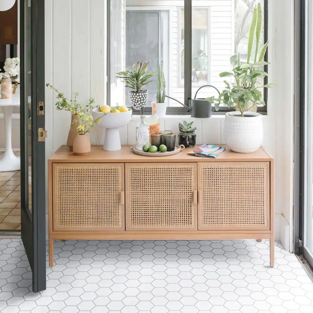 Merola Tile Metro Super 4 in. Hex Glossy White 10 in. x 11-1/2 in. Porcelain Mosaic Tile (8.2 sq. ft./Case)
