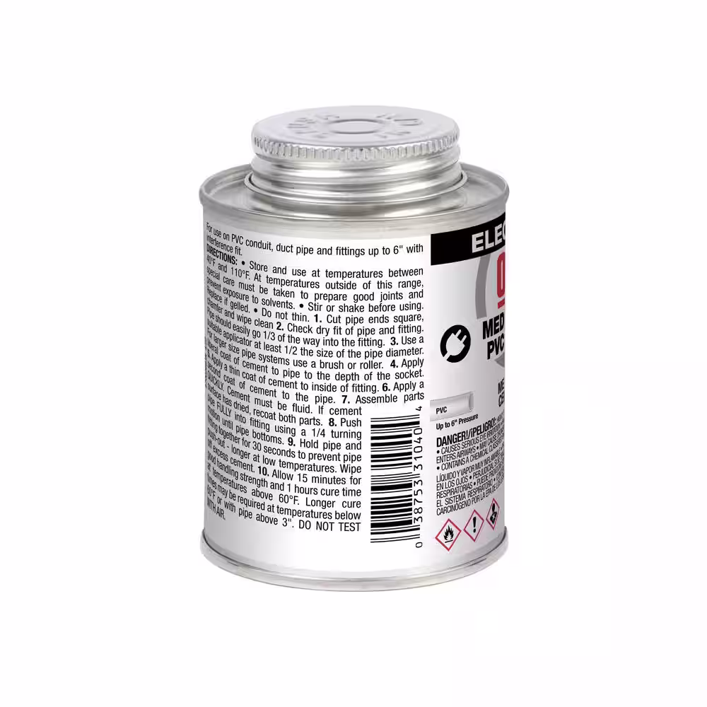 Oatey 8 oz. Medium Gray Electrical PVC Pipe Cement