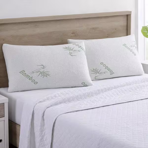 J&V TEXTILES Hypoallergenic Memory Foam King Pillow (Set of 2)