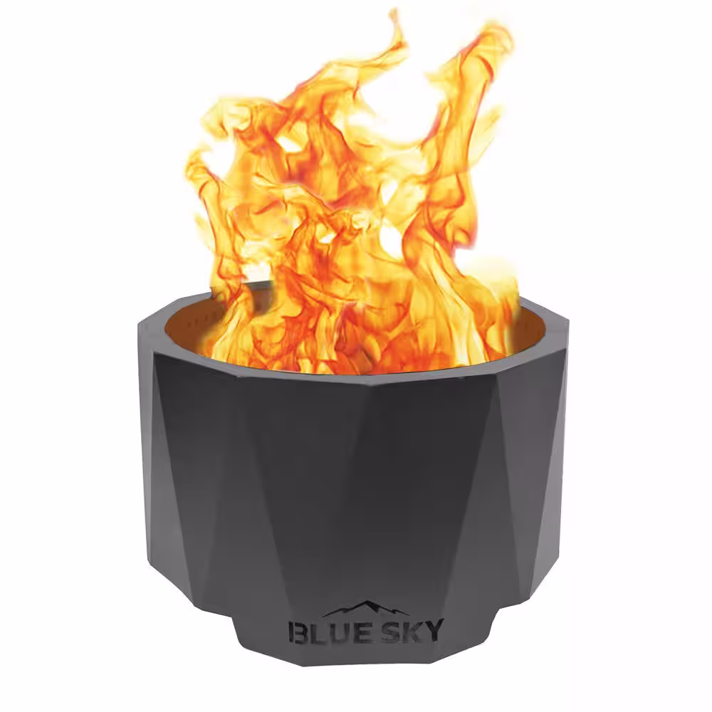 BLUE SKY OUTDOOR LIVING The Mammoth 30 in. x 18 in. Round Steel Wood Patio Smokeless Fire Pit