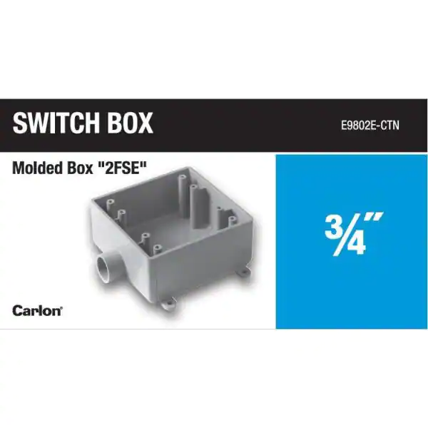 Carlon 2-Gang 32 cu. in. 3/4 in. PVC Type FSE FS Box