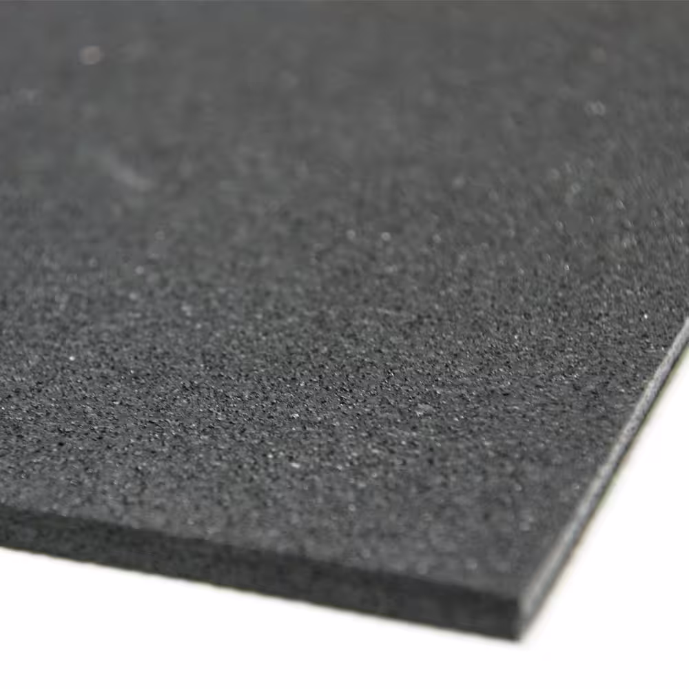 Rubber-Cal Recycled Rubber - 60A - Sheets and Rolls 3/16 in. T x 4 ft. W x 14 ft. L Black Rubber Garage Flooring