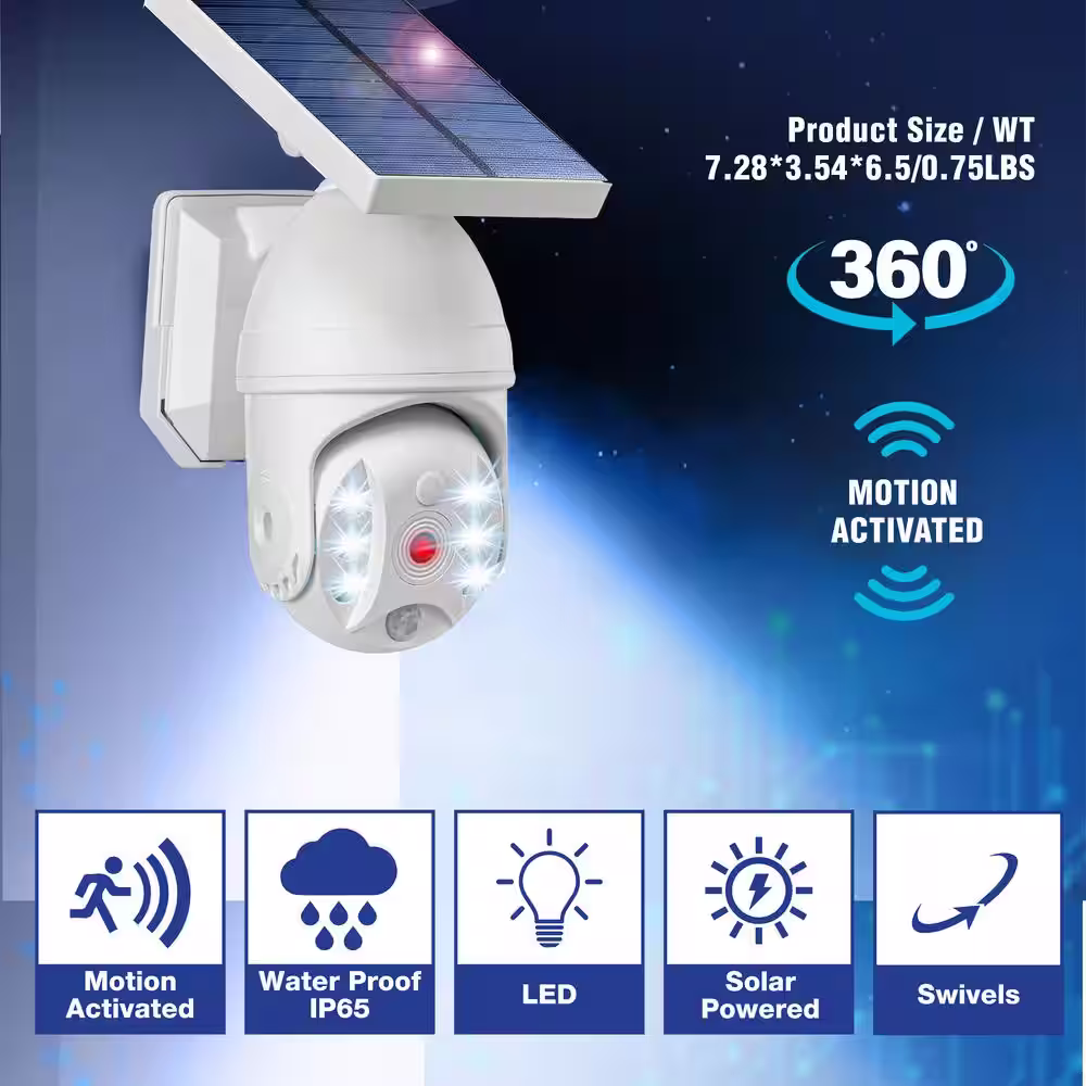Bell + Howell Bionic Spotlight Extreme White Solar Powered Integrated LED Outdoor Motion Sensor Security Flood Light