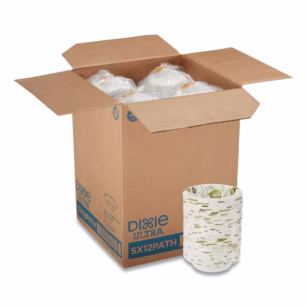 DIXIE Pathways 12 oz. Green/Burgundy Heavyweight Disposable Paper Bowls (1,000-Carton)