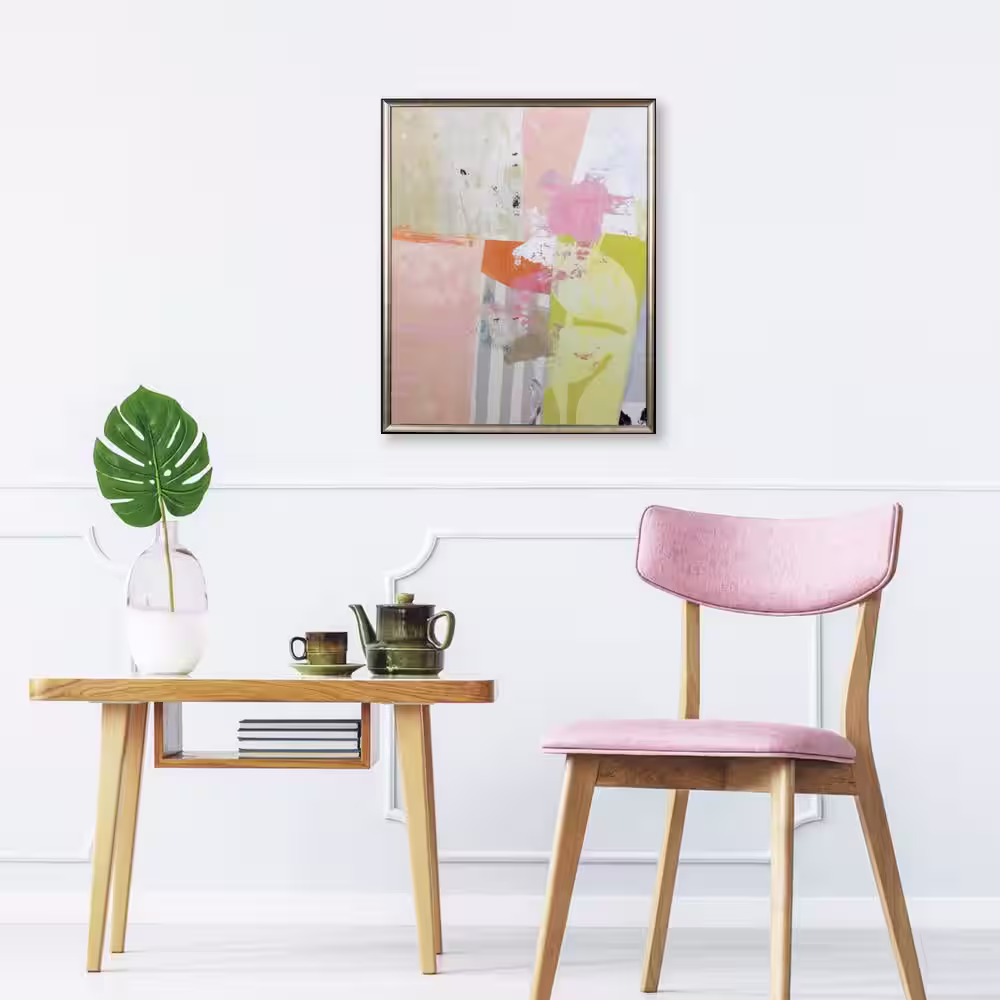 HomeRoots Victoria Pink and Peach Passion Abstract 2 by Unknown Wooden Wall Art