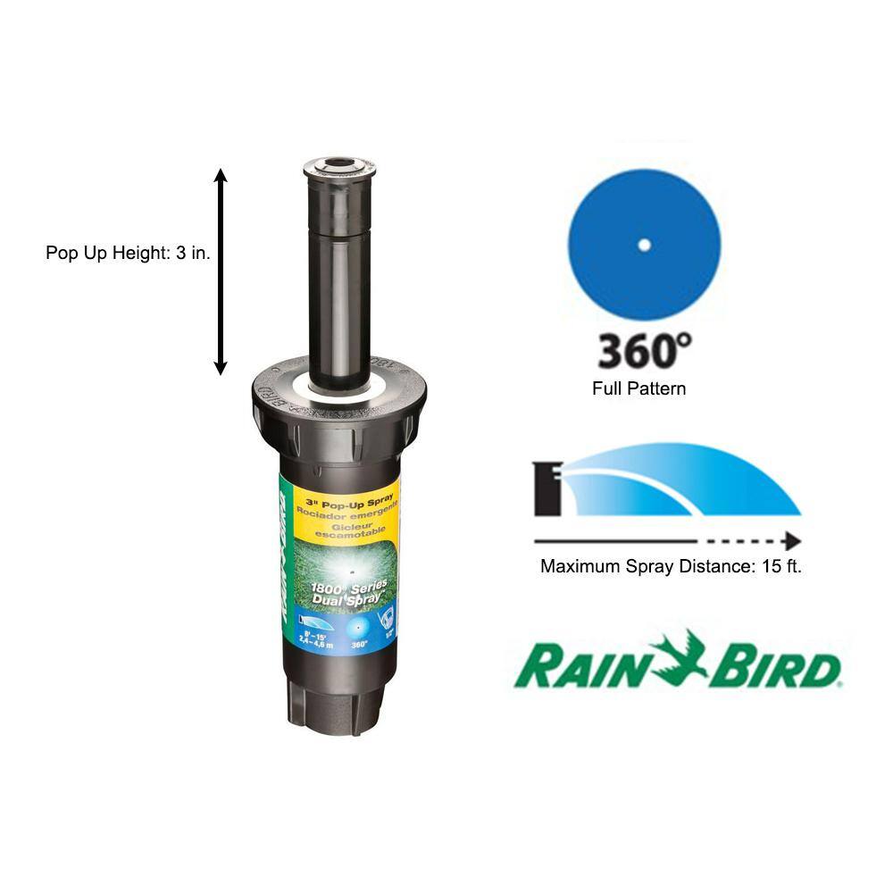 Rain Bird 1800 Series 3 in. Dual Spray Full Circle Sprinkler