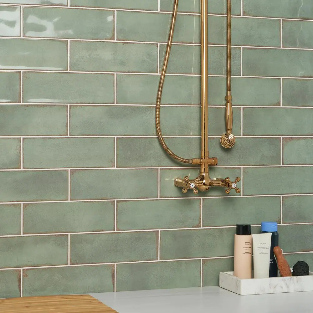 Ivy Hill Tile Santa Fe Green 3.93 in. x 11.96 in. Polished Ceramic Wall Tile (10.76 sq. ft./Case)