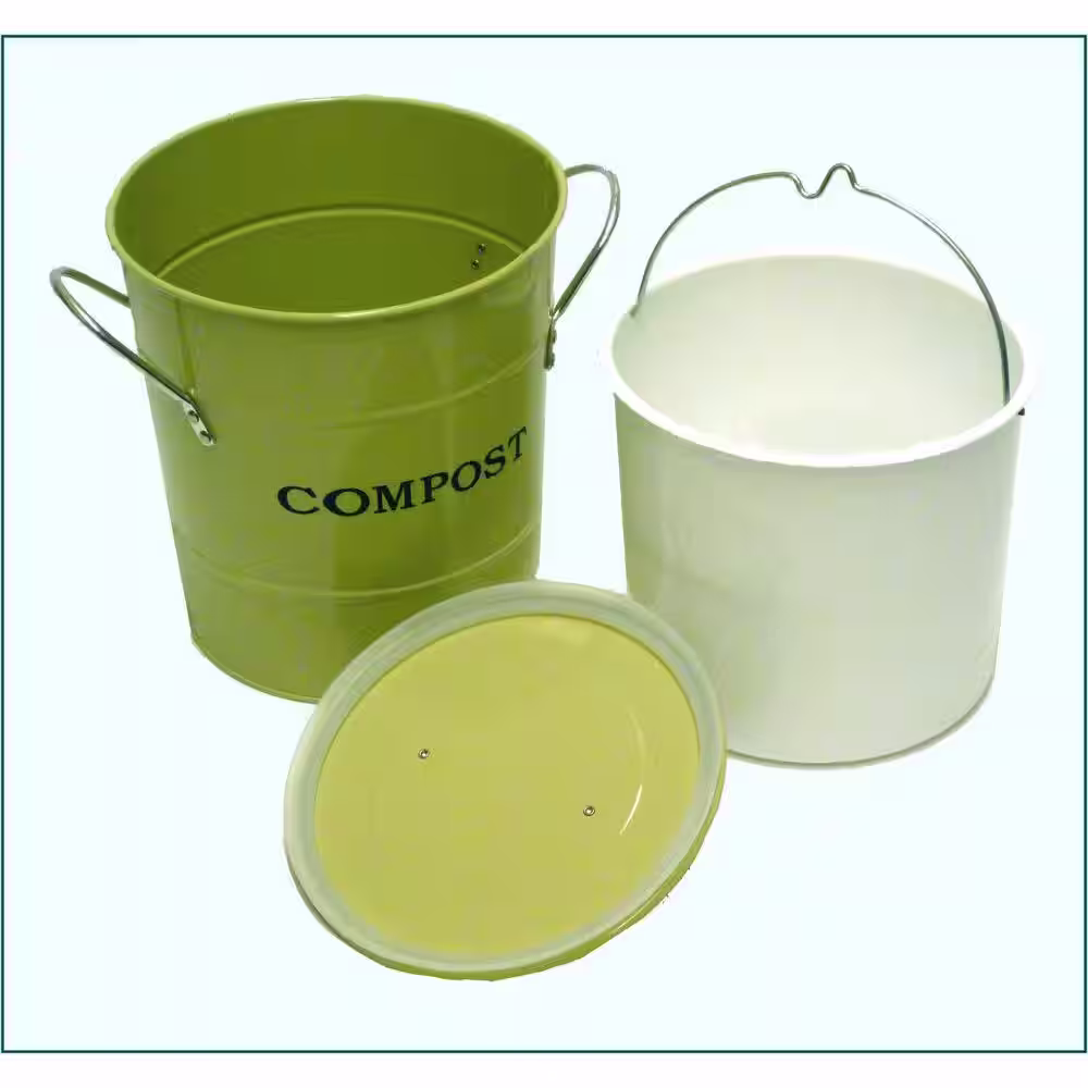Exaco 2-in-1 Apple Green Lid with Rubber Seal Compost Bucket