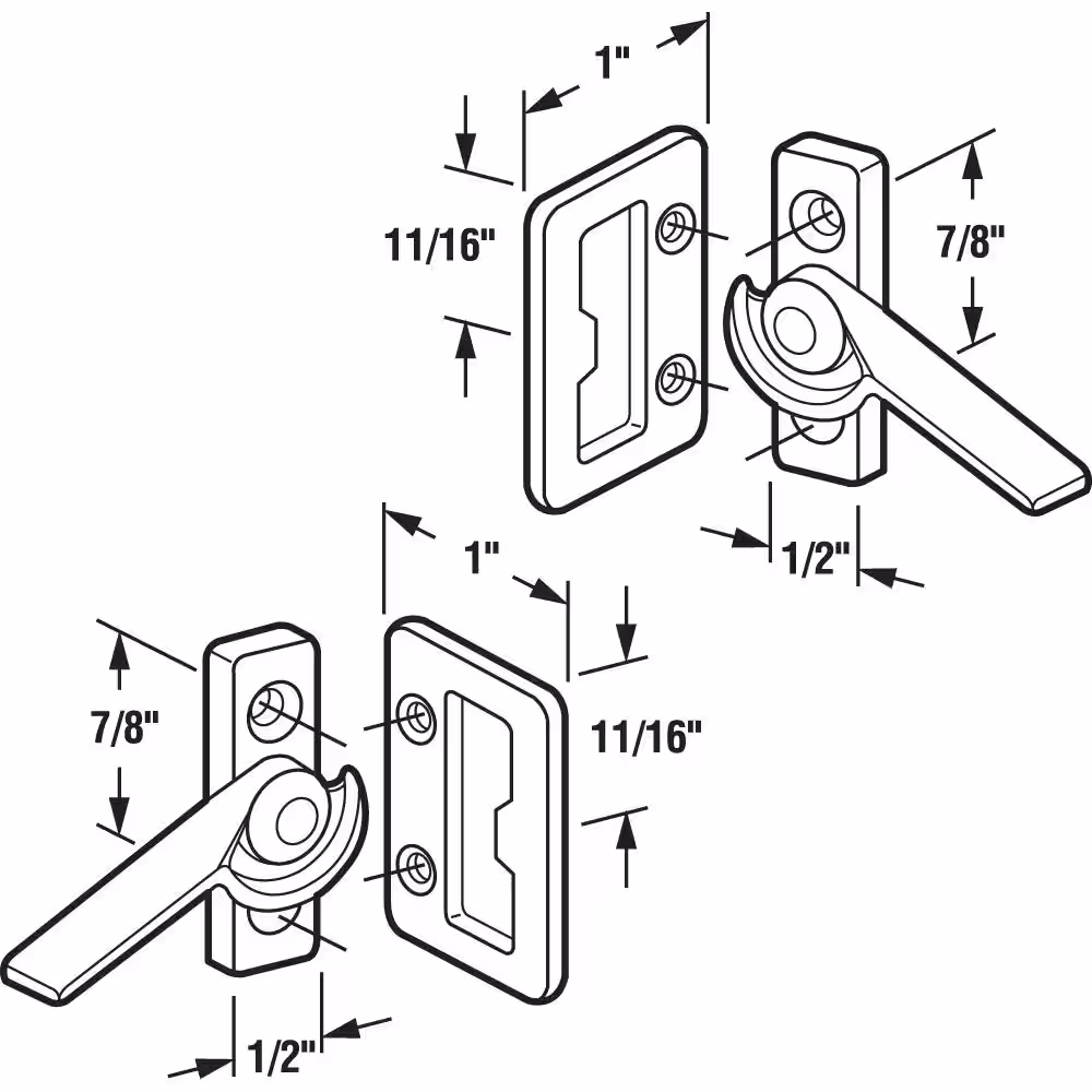 Prime-Line Zinc Cast Metal Left and Right Sliding Cam Window Lock