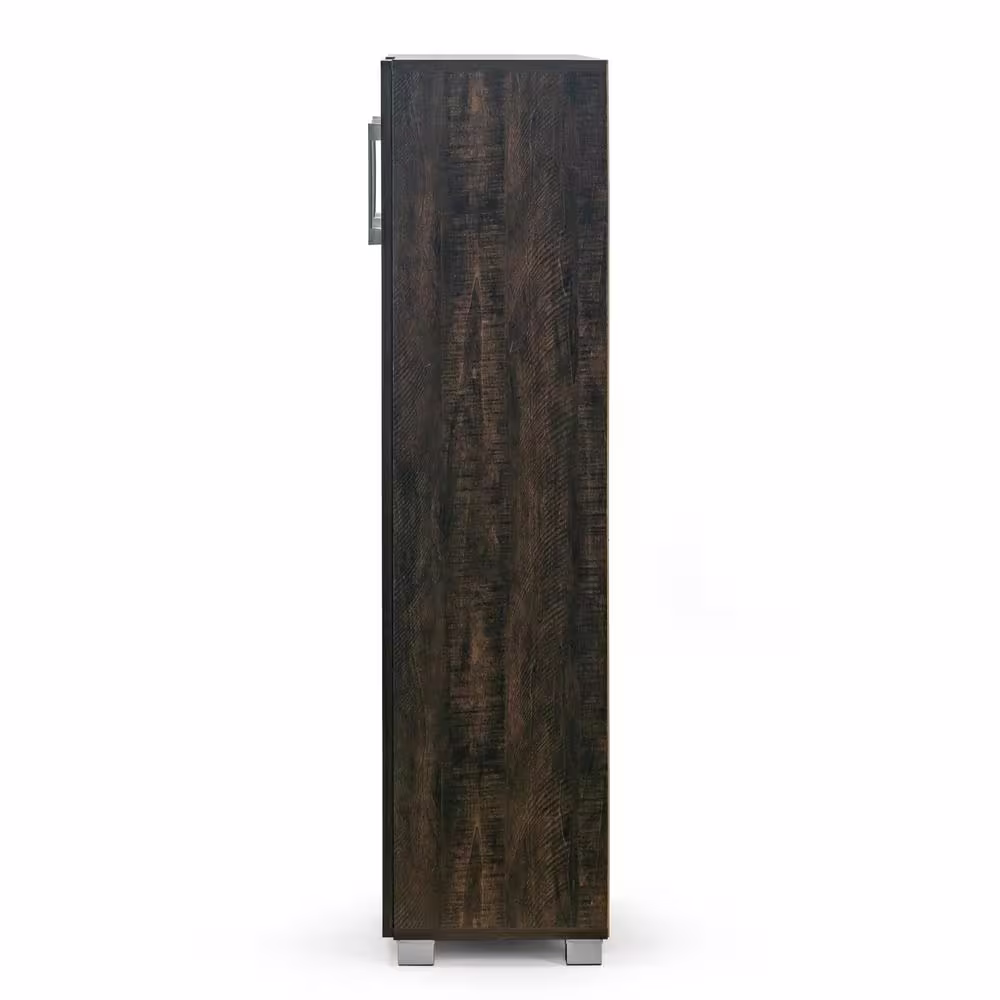 Glamour Home 48.75 in. H x 35.5 in. W Brown Particle Board Shoe Storage Cabinet