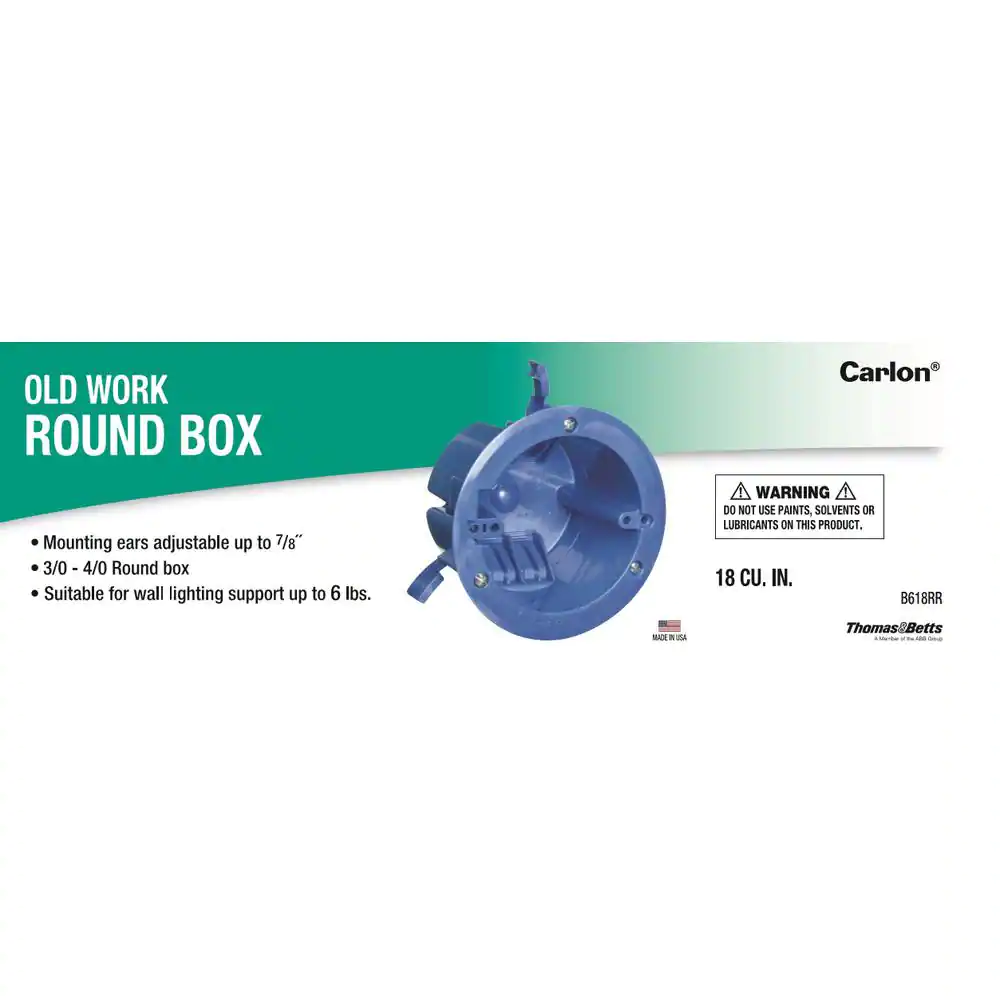 Carlon 1-Gang 18 cu. in. PVC Round Old Work Electrical Box