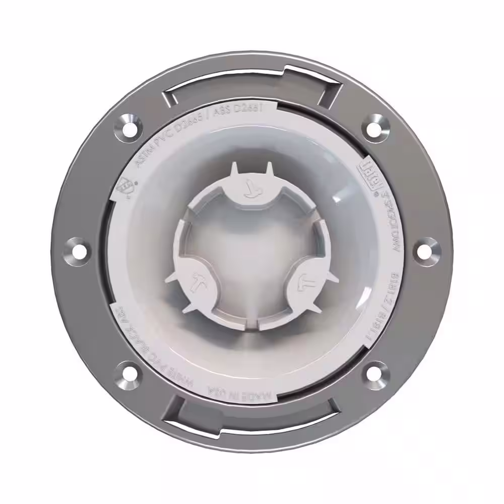 Oatey Fast Set 3 in. PVC Hub Spigot Toilet Flange with Test Cap and Stainless Steel Ring
