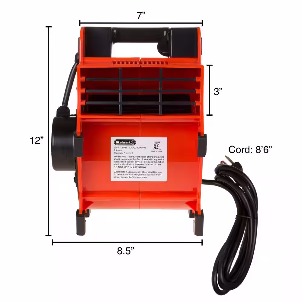 Stalwart Portable Adjustable Blower Fan with 3 Speeds
