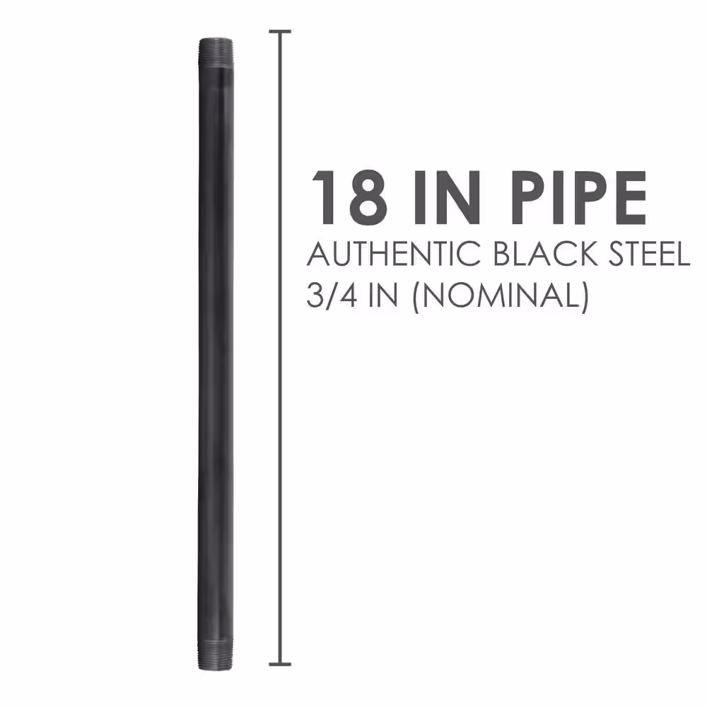 STZ 3/4 in. x 1.5 ft. Black Steel Schedule 40 Cut Pipe